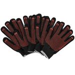 Набор перчаток хлопчатобумажных с ПВХ, 10 класс, 5 нитей, черные, 5 пар